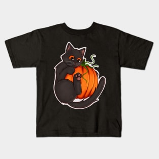 Halloween Cats - Pumpkin Kitty Kids T-Shirt